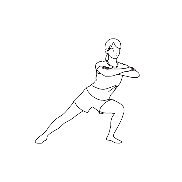 Girl doing slide squats